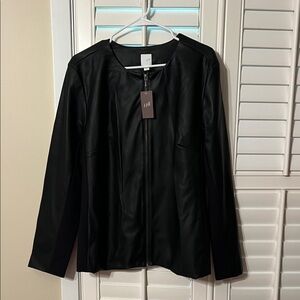 J. Jill Sleek Black Leather Jacket